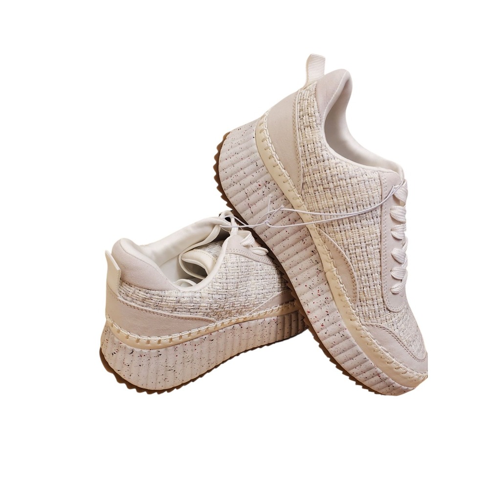 Universal Thread Womens White Tweed Platform Sneakers Shoes Memory Foam - Picture 11 of 11